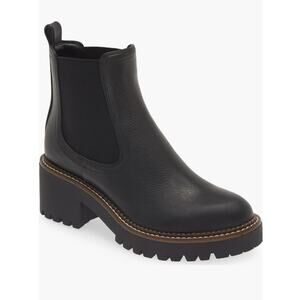 Nordstrom Miah Chelsea Lug Boot 8.5 Black NWOT Ankle Water Resistant 90s Booties